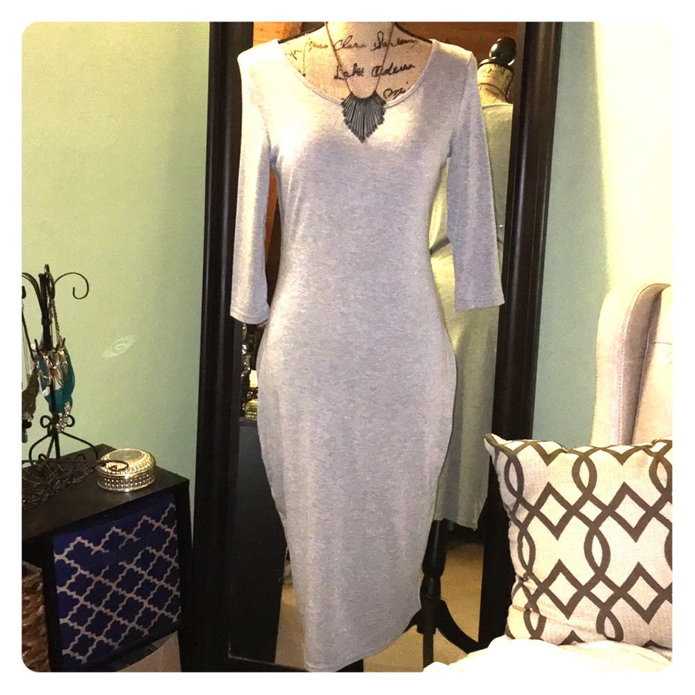 Heather Gray Midi Dress